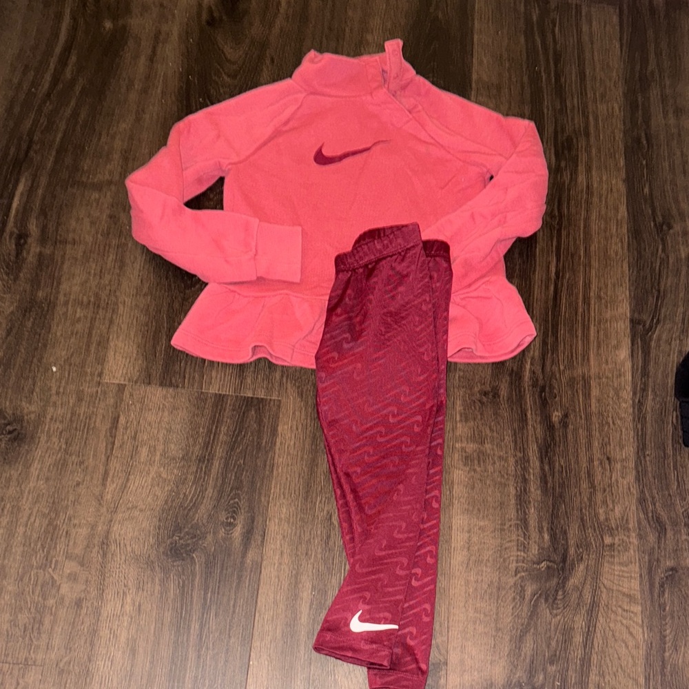 Nike Pink/red sweatshirt and Leggings Set